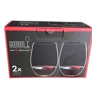 Riedel Crystal "O" Stemless Glasses Pinot/ Nebbiolo Wine Set of 2 MCM GIFT NIB